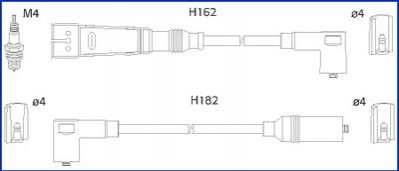 SKODA Комплект высоковольтных проводов OCTAVIA I Combi (1U5) 1.6 98-04 HITACHI 134701 (фото 1)