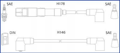 DB Проволока зажигания W124 260 300 M103 HITACHI 134756