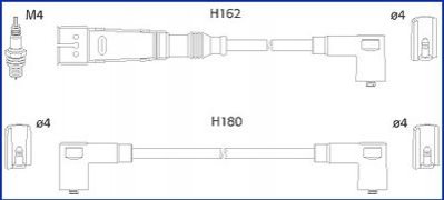 VW К-кт высоковольтных проводов Polo,Seat Cordoba,Ibiza HITACHI 134784 (фото 1)