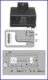 Реле свічок розжарювання Fiat Scudo 1.9D 96-06 HUCO 132083