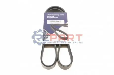 Ремінь генератора Citroen Berlingo/Peugeot Partner 1.6HDi 09- (6PK1020)(замінено 1020 К 6) HUTCHINSON 1020KA6 Купити в Україні