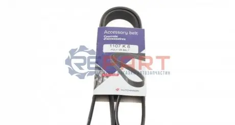 Ремінь генератора Nissan Qashqai 2.0 07-17 HUTCHINSON 1107K6 Купити в Україні