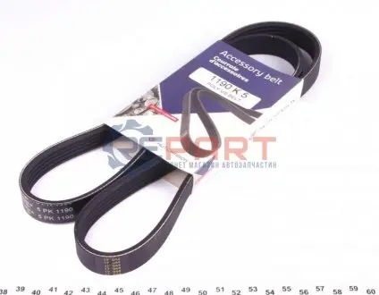 Ремінь генератора Citroen/Fiat (5PK1190) HUTCHINSON 1190K5 Купити в Україні