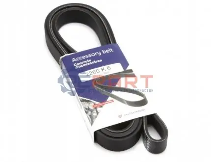Ремінь генератора MB Sprinter CDI (-AC) (з обводним роликом) HUTCHINSON 2260K6 Купити в Україні