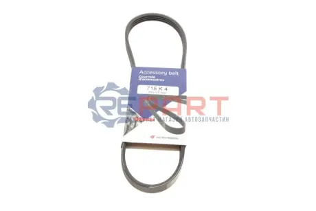 Ремінь генератора Renault Logan/Sandero 1.4-1.6 07-/Chevrolet Matiz 1.0 05-/Kalos/Aveo 1.2 04 HUTCHINSON 715K4 Купити в Україні