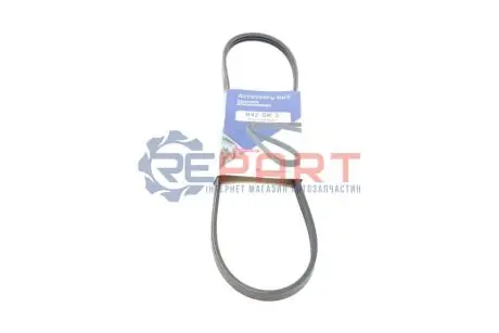 Ремінь генератора Mitsubishi Outlander 2.2 DI-D 12-/Lancer 1.8DI-D 10- (3PK842) HUTCHINSON 842SK3 Купити в Україні