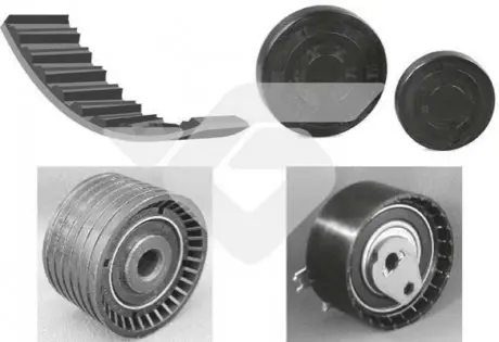 Комплект ГРМ (ремінь + ролик) DACIA DUSTER, LOGAN, LOGAN II, LOGAN MCV, SANDERO NISSAN KUBISTAR RENAULT CLIO II, CLIO III, FLUENCE, GRAND SCENIC II, KANGOO, KANGOO BE BOP 1.4-1.6LPG 11.97 HUTCHINSON KH132