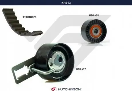 Комплект ГРМ Citroen C3/ Peugeot 207/208 1.4 HDi 09- (25.4x139z) HUTCHINSON KH513 Купити в Україні