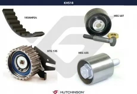 Комплект ГРМ Opel Insignia 2.0 CDTI 08 HUTCHINSON KH518 Купити в Україні