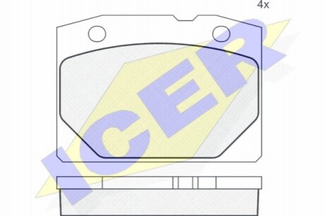 Колодки гальмівні (передні) Lada 2101/2102/2103/2104/2105/2106/2107 70-12 ICER 180155 (фото 1)