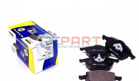 Фото Колодки гальмівні (передні) Audi A3/TT/Skoda Octavia 96-10/VW Golf/Passat B3/B4 91-06 (без датчика) ICER (181131) зображення 1