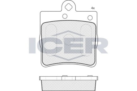 Тормозные колодки (задние) MB (W202/S202/W203/S203/CL203/C208/C209/S124/W210/R170/R171) 93-11 ICER 181311-396