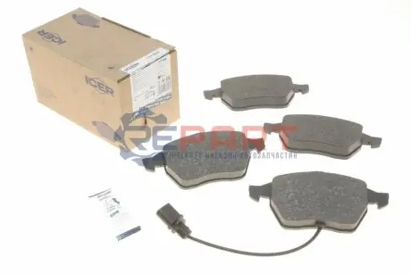 Фото 1 — Колодки гальмівні (передні) Ford Galaxy 95-06/Seat Alhambra/VW Sharan 95-10 (+датчик) ICER (181384) Фото Колодки гальмівні (передні) Ford Galaxy 95-06/Seat Alhambra/VW Sharan 95-10 (+датчик) ICER (181384) зображення 1