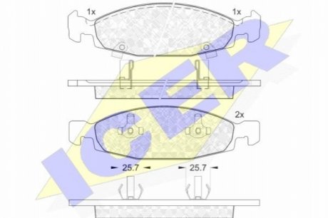Комплект гальмівних колодок (дискових) ICER 181398 (фото 1)