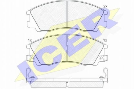 Гальмівні колодки, дискове гальмо.) ICER 181539 (фото 1)