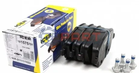 Фото Колодки гальмівні (передні) Seat Cordoba/Ibiza IV/VW Polo/Skoda Fabia 99-15/Roomster 06-15 ICER (181575701) зображення 1