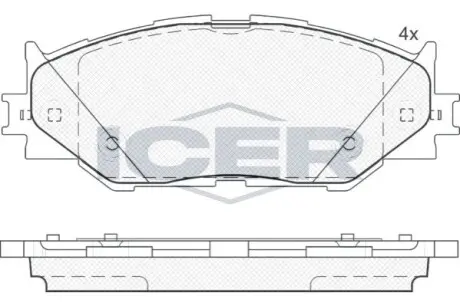 Фото Колодки гальмівні (передні) Lexus IS II/III 05- ICER (181750) зображення 1