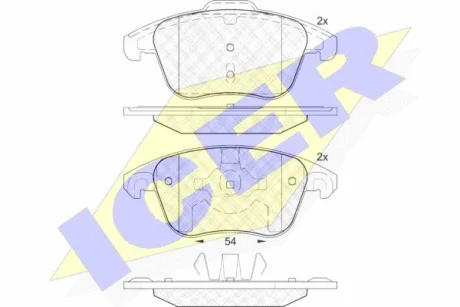 Тормозные колодки (передние) Citroen C4 04-/Peugeot 207/307/308/3008 02- ICER 181866-200