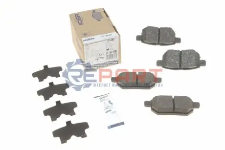 Колодки гальмівні (задні) Toyota Corolla/Auris 06-14/IQ/Urban Cruiser 09-15/Prius 12-/Yaris 05 ICER 181899 Купити в Україні