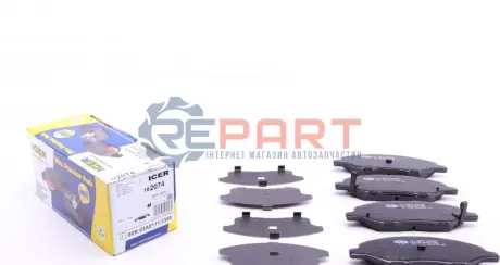 Фото Колодки гальмівні (передні) Nissan Micra II/III 92-10/Note 06-12/Tiida 07-12 ICER (182074) зображення 1