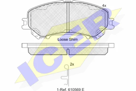 Тормозные колодки (задние) MB Vito (W447) 14- (Brembo) Q+ ICER 182181200