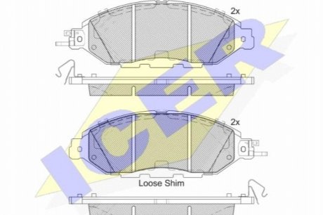 Тормозные колодки (передние) Nissan Pathfinder/Murano/Infiniti QX60 11- ICER 182234 (фото 1)