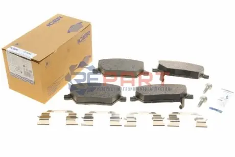 Колодки тормозные (передние) Fiat 500X/Jeep Renegade 14-/Compass 16- ICER 182243