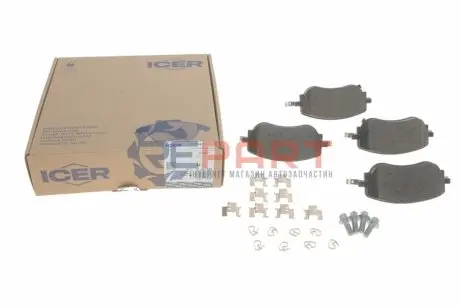 Колодки гальмівні (передні) Fiat 500 II Electric 12-/500 e 20-/Tipo 15 ICER 182427 Купити в Україні