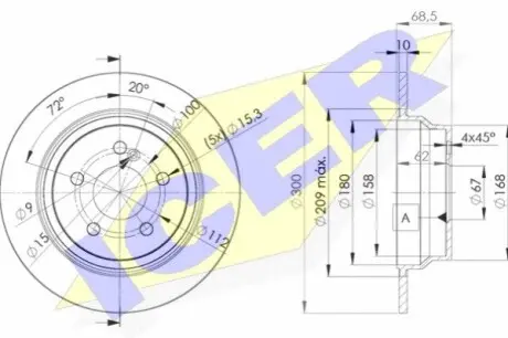 Диск гальмівний (задній) MB E-class (W211/W212/S211/S212) 02-17 (300x10) ICER 78BD04132 Купити в Україні