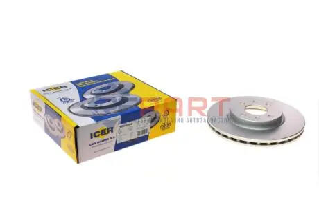 Фото Диск гальмівний (передній) Citroen Nemo/Peugeot Bipper/Fiat Fiorino/Bravo 07- (257x22)(з покр.)(вент) ICER (78BD16502) зображення 1