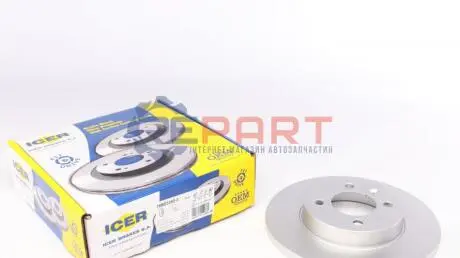 Фото Диск гальмівний (передній) VW Caddy II 95-04/Passat B3/B4 88-97/Golf 91-02 (256x13) (з покр.)(повний) ICER (78BD3392-2) зображення 1