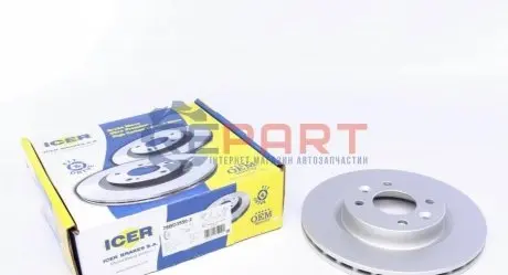 Фото 1 — Диск гальмівний (передній) Renault Kangoo 97-/Clio 91-/Megane 95-03/Logan 04-(259x20.6)(з покр)(вент) ICER (78BD35502) Фото Диск гальмівний (передній) Renault Kangoo 97-/Clio 91-/Megane 95-03/Logan 04-(259x20.6)(з покр)(вент) ICER (78BD35502) зображення 1