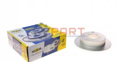Фото Диск гальмівний (задній) Mitsubishi Outlander/Lancer/Peugeot 4007 06- (302x10)(з покр.)(повний) ICER (78BD46502) зображення 1