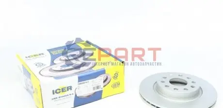 Диск гальмівний (передній) Audi A3/Seat Leon/Skoda Octavia/VW Caddy/Golf 04- (280x22)(з покр.)(вент.) ICER 78BD56142 Купити в Україні
