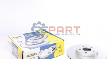 Фото Диск гальмівний (передній) Audi A4/A5 07-17 (314х25) (з покриттям) (вентильований) ICER (78BD60772) зображення 1