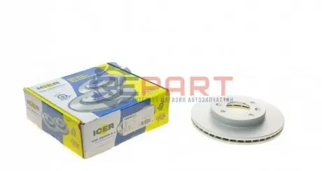 Фото Диск гальмівний (передній) Renault Kangoo 1.2i/1.4i/1.9D 97-00 (238x20) (з покр.) (вентил.) ICER (78BD65722) зображення 1