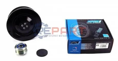 Фото Шків колінвалу + шків генератора BMW 5 (E60)/X5 (E70) 2.5D/3.0D 02- (генератор 170А) IJS GROUP (171081KITB) зображення 1