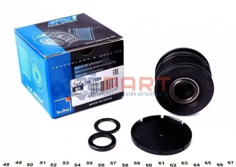 Шків генератора VW T5 1.9/2.5 TDI/Caddy 1.4/1.6i/1.9-2.0 TDI 95-15 IJS GROUP 301021 Купити в Україні