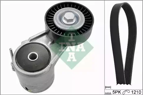 Комплект поликлинових ременів (з роликами) CHEVROLET CHEVY OPEL ASTRA G, ASTRA G CLASSIC, ASTRA H, ASTRA H GTC, COMBO, COMBO TOUR, CORSA C, MERIVA A, TIGRA, ZAFIRA A, ZAFIRA B 1.4-1.8 02.98 INA 529000810