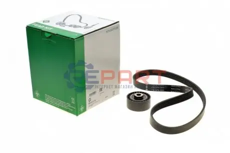 Комплект поликлинових ременів (з роликами) RENAULT CLIO I, CLIO II, KANGOO, KANGOO EXPRESS, TWINGO I 1.2/1.2LPG 01.96 INA 529017210