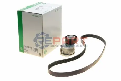 Комплект поликлинових ременів (з роликами) FORD C-MAX II, FOCUS III, GALAXY II, GRAND C-MAX, KUGA I, KUGA II, MONDEO IV, S-MAX 2.0D 05.06-12.19 INA 529 0222 10