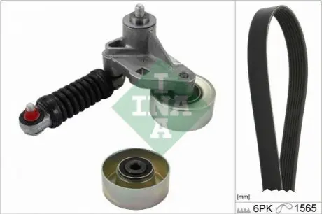 Комплект поликлинових ременів (з роликами) CITROEN XSARA, XSARA PICASSO PEUGEOT 206 1.1-1.6LPG 04.97-12.12 INA 529025710