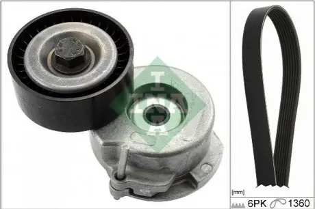 Комплект поликлинових ременів (з роликами) OPEL ASTRA J, CORSA D, CORSA E 1.3D 07.06 INA 529029310 Купити в Україні