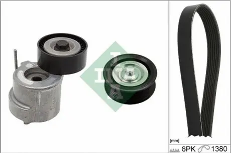 Комплект поликлинових ременів (з роликами) OPEL ASTRA H, ASTRA H GTC, ZAFIRA B 1.9D 04.04-04.15 INA 529030310