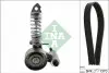 Комплект поликлинових ременів (з роликами) OPEL COMBO, COMBO TOUR, CORSA C, MERIVA A, TIGRA 1.2/1.4/1.4LPG 09.00 INA (529032410) зображення 1