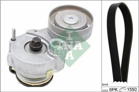 Комплект поликлинових ременів (з роликами) CHEVROLET AVEO, CRUZE, TRAX OPEL ASTRA J, ASTRA J GTC, MOKKA / MOKKA X, ZAFIRA C 1.6/1.6CNG/1.8 11.09 INA 529032810