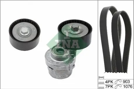 Комплект поликлинових ременів (з роликами) FIAT DUCATO 2.3D 12.01 INA 529038310