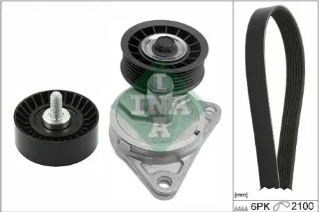 Комплект поликлинових ременів (з роликами) FORD FOCUS I, MAVERICK, TOURNEO CONNECT, TRANSIT CONNECT 1.8/1.8LPG/2.0 10.98 INA 529038510