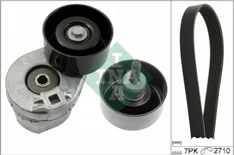 Комплект поликлинових ременів (з роликами) FORD TRANSIT 2.4D 01.00-05.06 INA 529038910