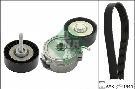 Комплект поликлинових ременів (з роликами) VOLVO S80 II, V70 III FORD MONDEO IV 2.0D 03.07-12.15 INA 529039510